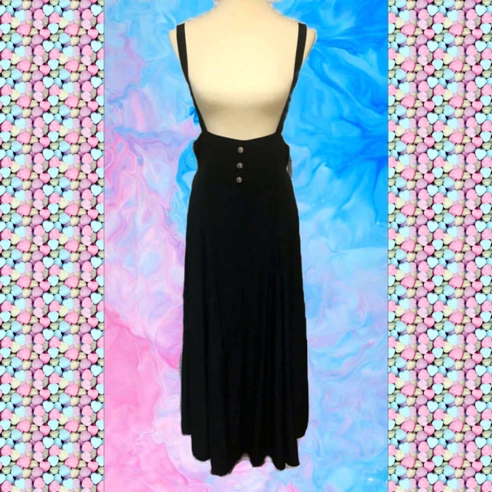 Vintage Kwai suspender skirt maxi! Y2K Goth Kawaii witchy vamp